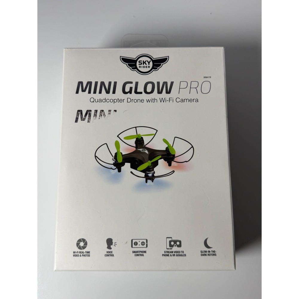 Sky Rider Mini Glow Pro Quadcopter Drone Wi-Fi Camera DRW417B Black Green